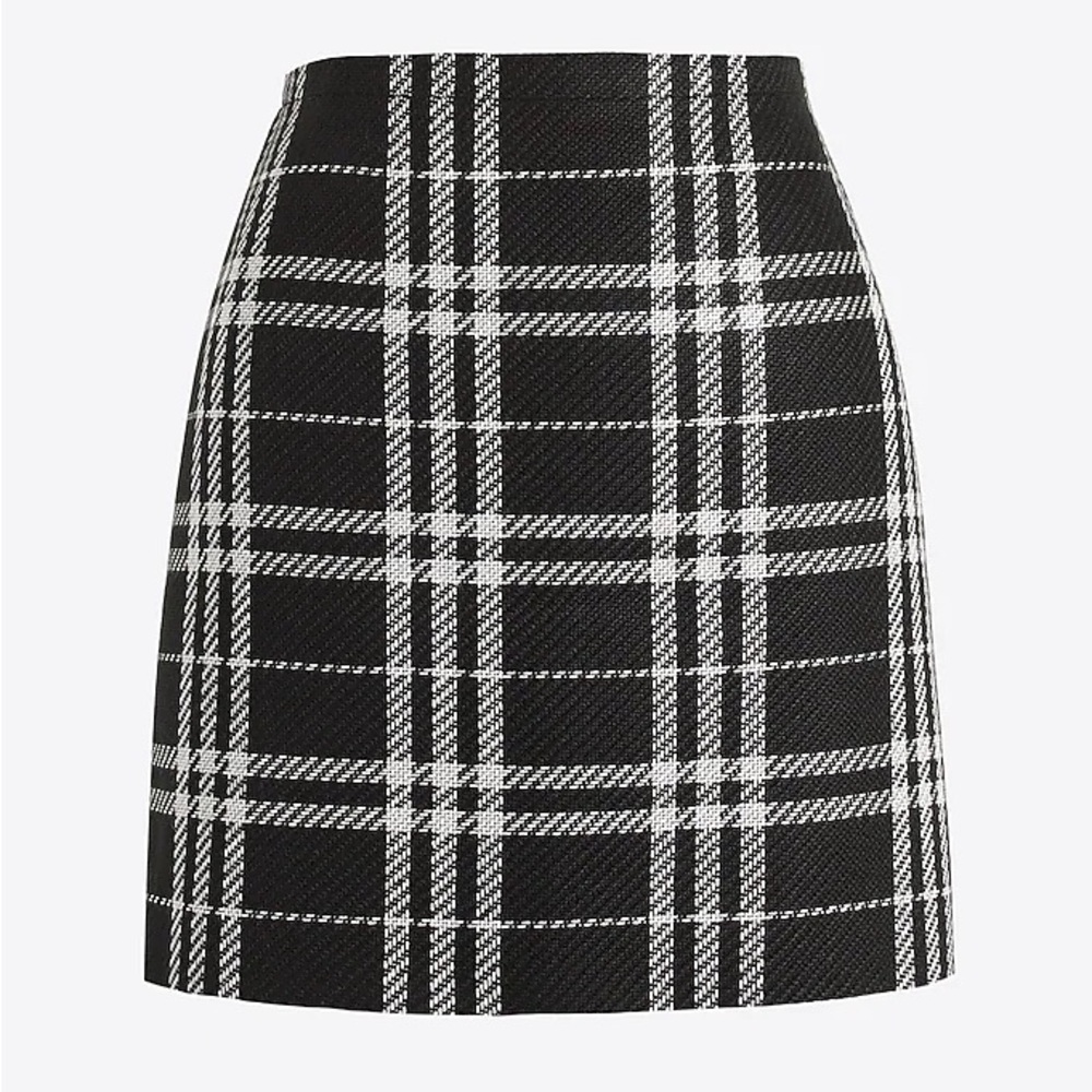 J. Crew Black and White Checkered Mini Skirt